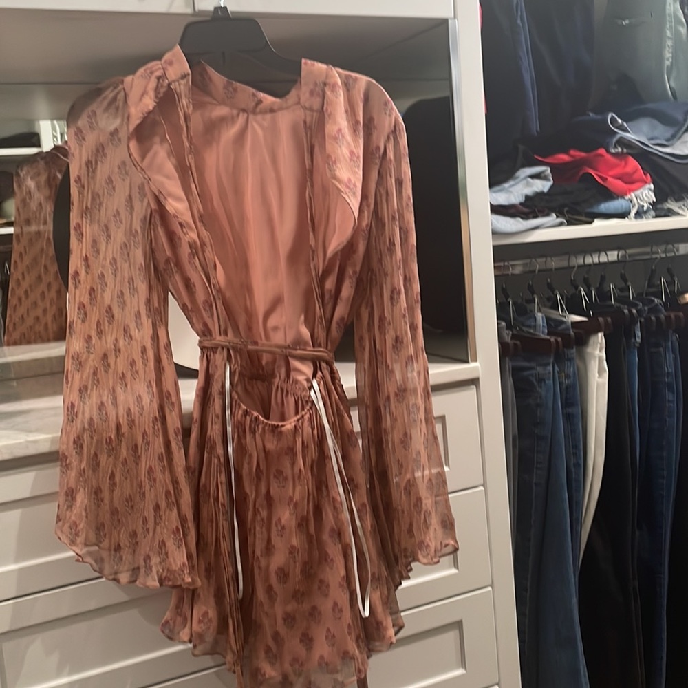 Beautiful stamp open back romper Zimmermann size 1